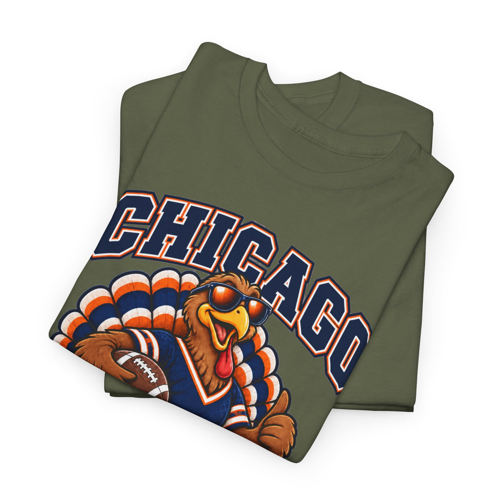 Chicago Thanksgiving Football T-Shirt — Turkey Mascot Game Day Tee