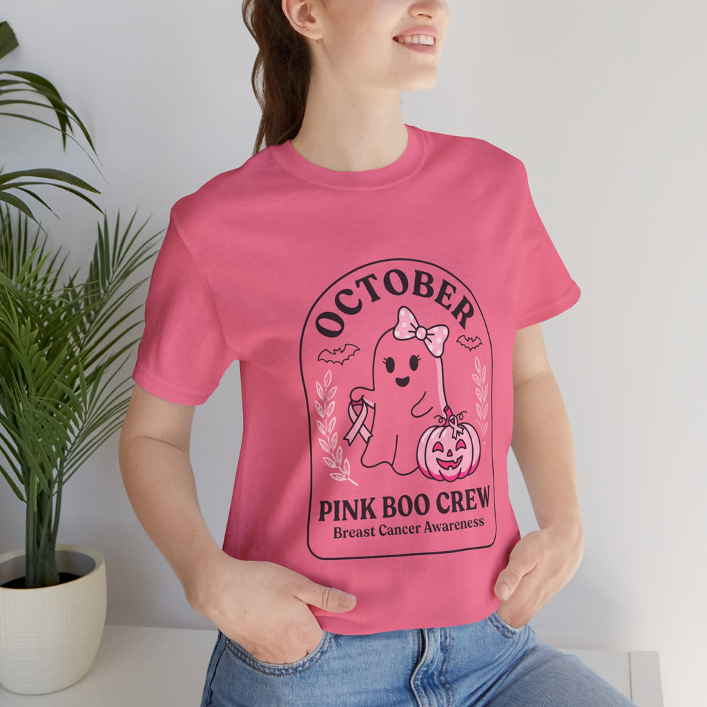 October Pink Boo Crew Tee — Breast Cancer Awareness Ghost T-Shirt