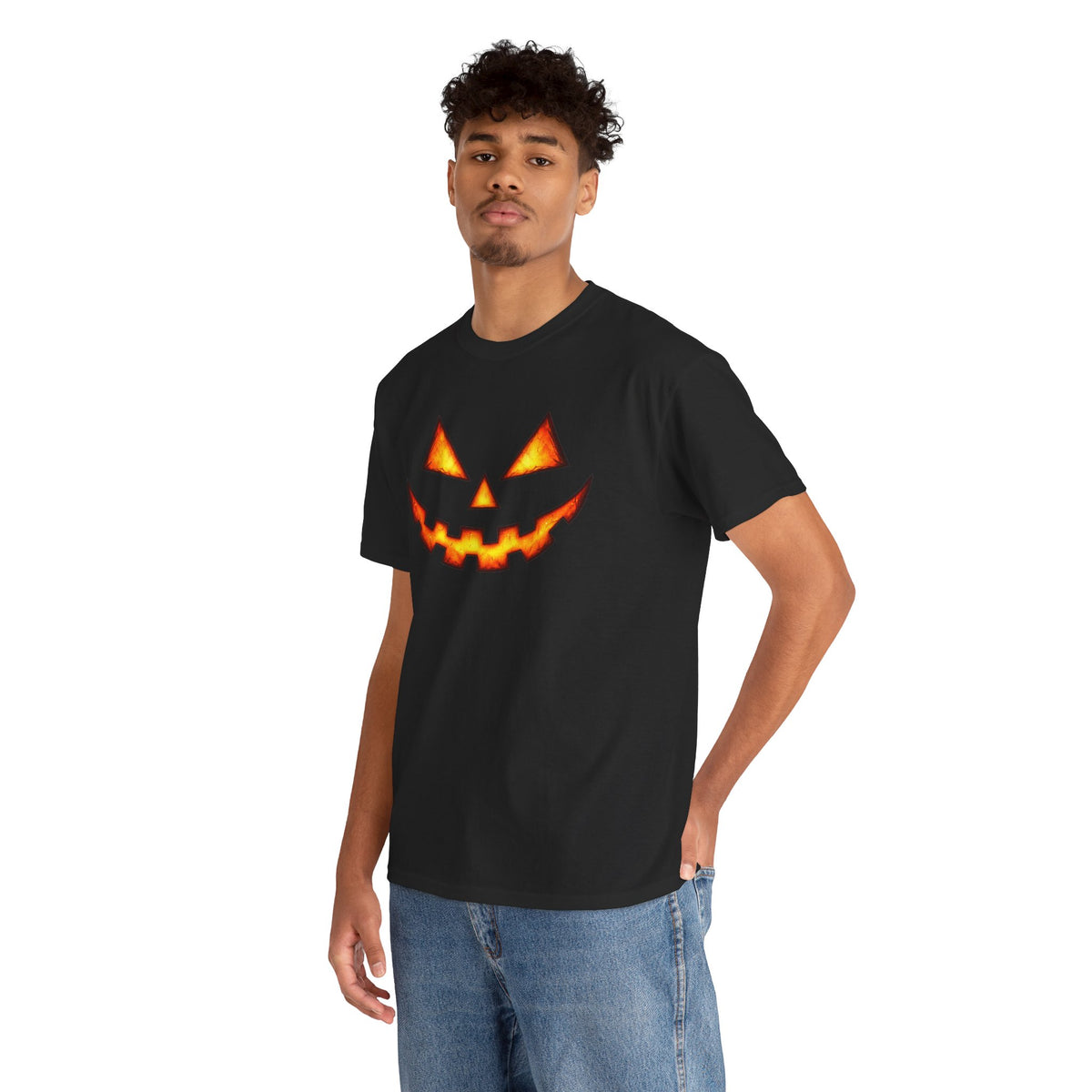 Jack-O'-Lantern Pumpkin Scary Face T-Shirt — Halloween Horror Costume Tee