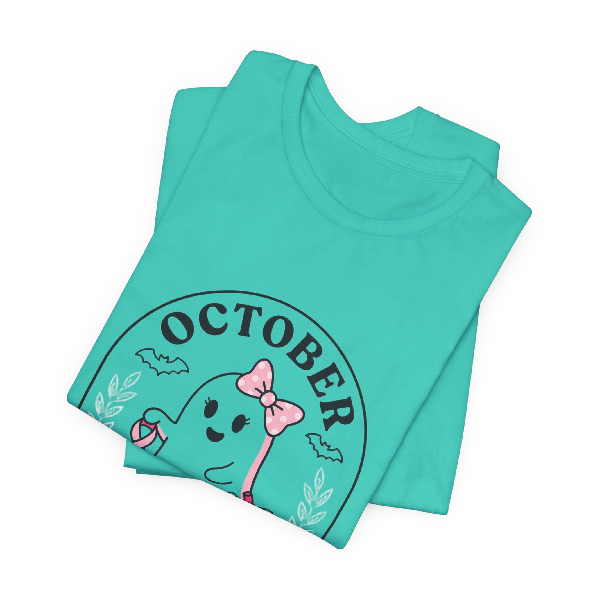 October Pink Boo Crew Tee — Breast Cancer Awareness Ghost T-Shirt