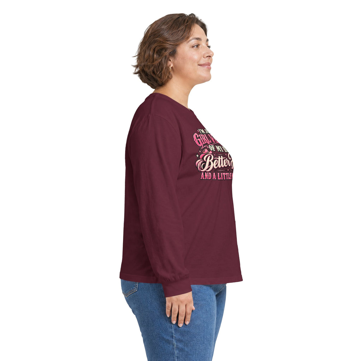 Long Sleeve Tee — "I'm Just the Girl Version of My Dad" Graphic