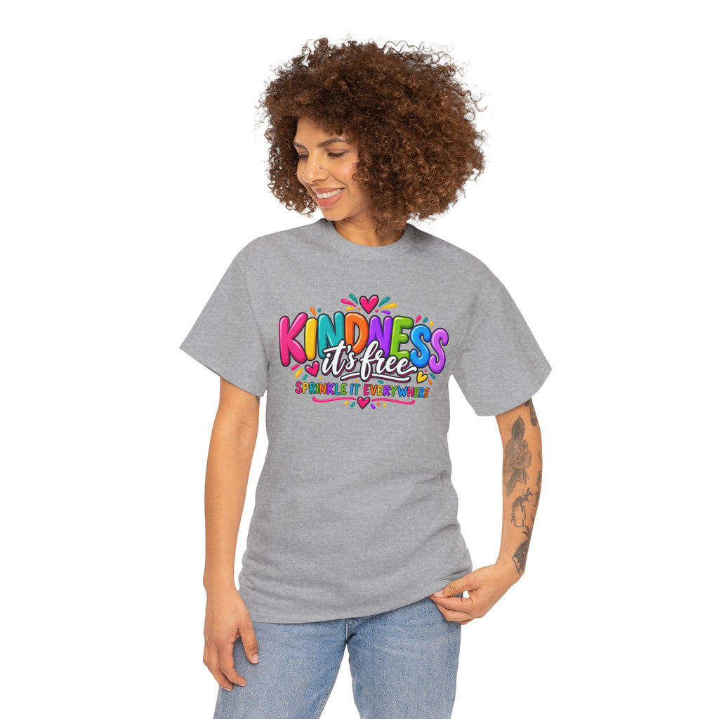 Kindness Is Free Rainbow Tee — Cute Positive Message T-Shirt