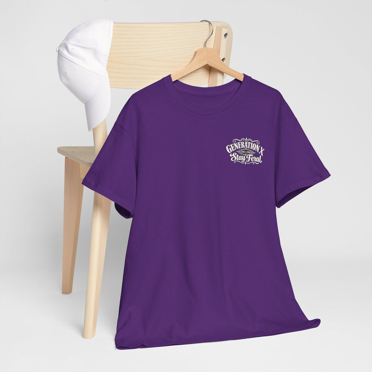 Generation X T‑Shirt — 'Stay Feral' Vintage Whiskey Label Tee (Born 1965–1980)