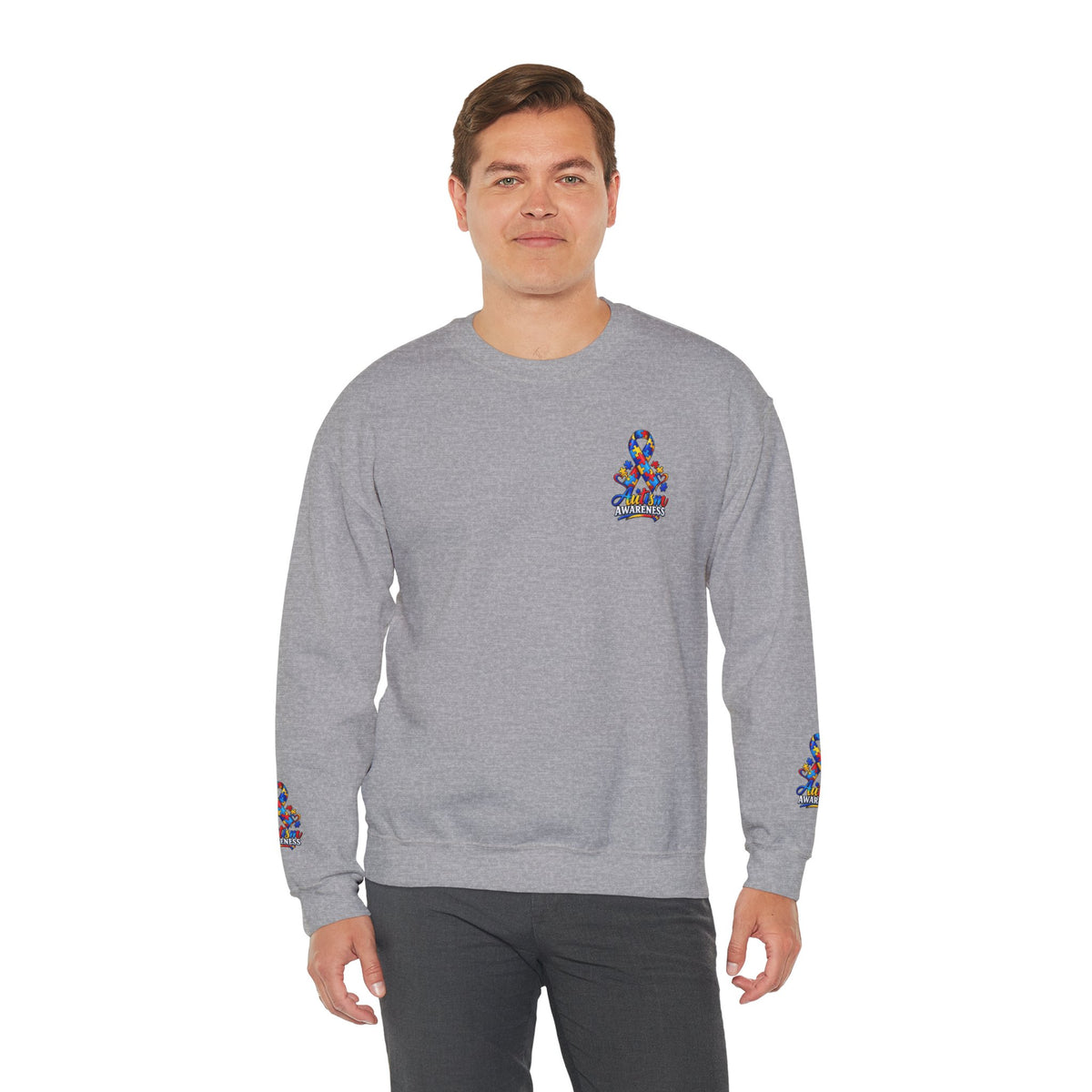 Autism Awareness Crewneck Sweatshirt — Color Outside the Lines Design