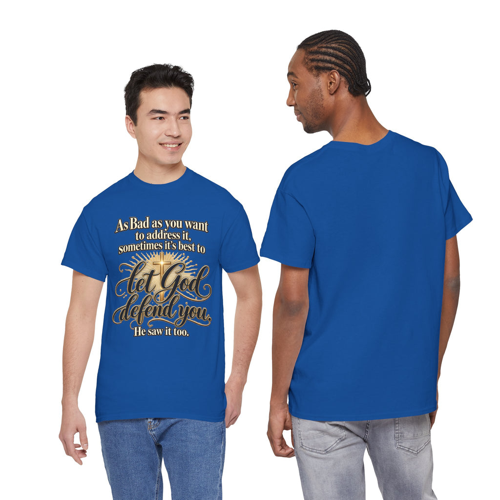 Let God Defend You Inspirational Christian T-Shirt