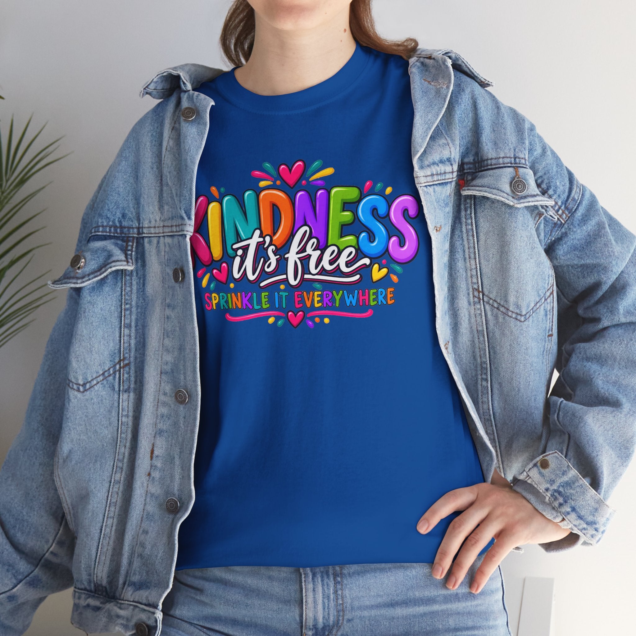 Kindness Is Free Rainbow Tee — Cute Positive Message T-Shirt