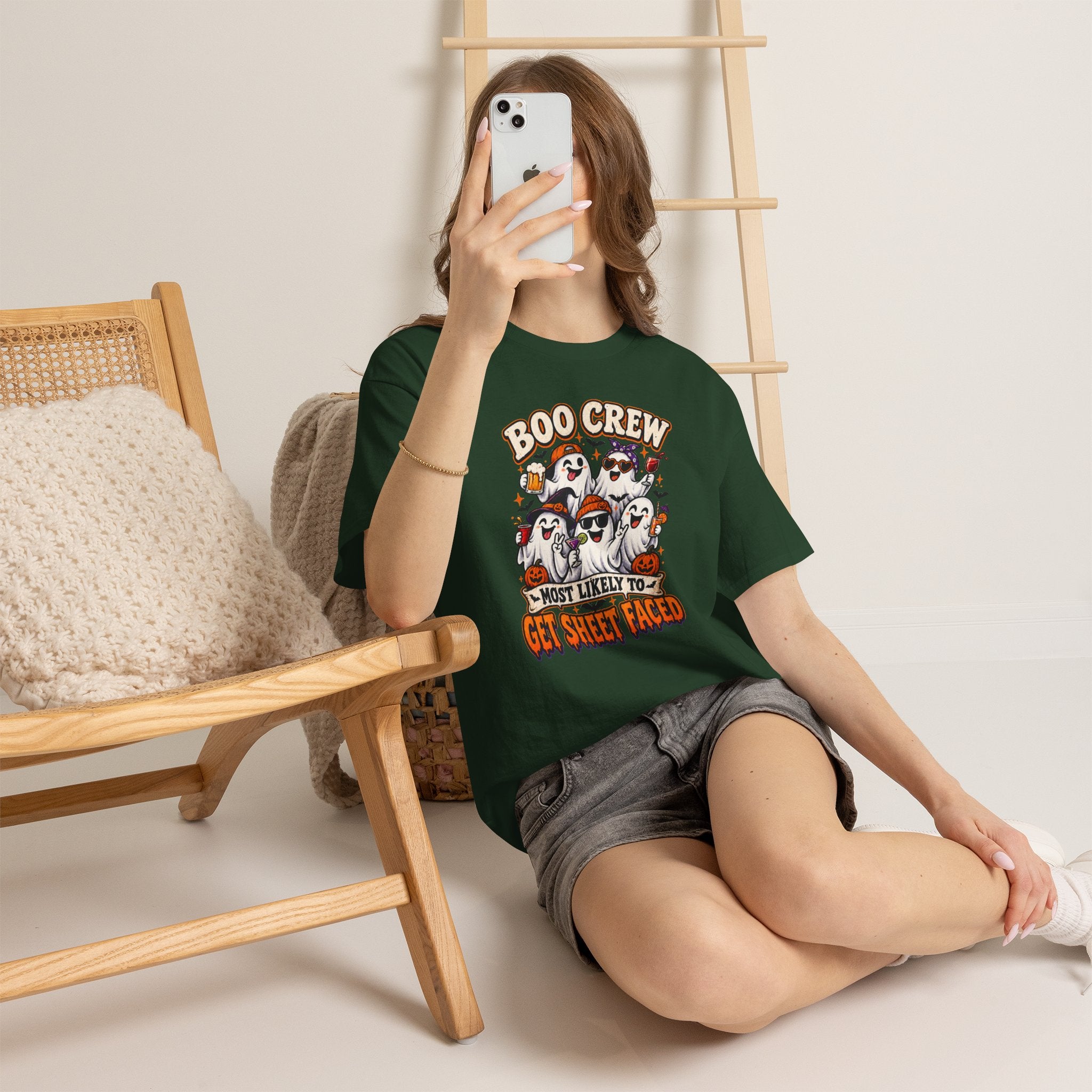 Boo Crew Halloween T-Shirt — “Most Likely to Get Sheet Faced” Funny Ghost Party Tee