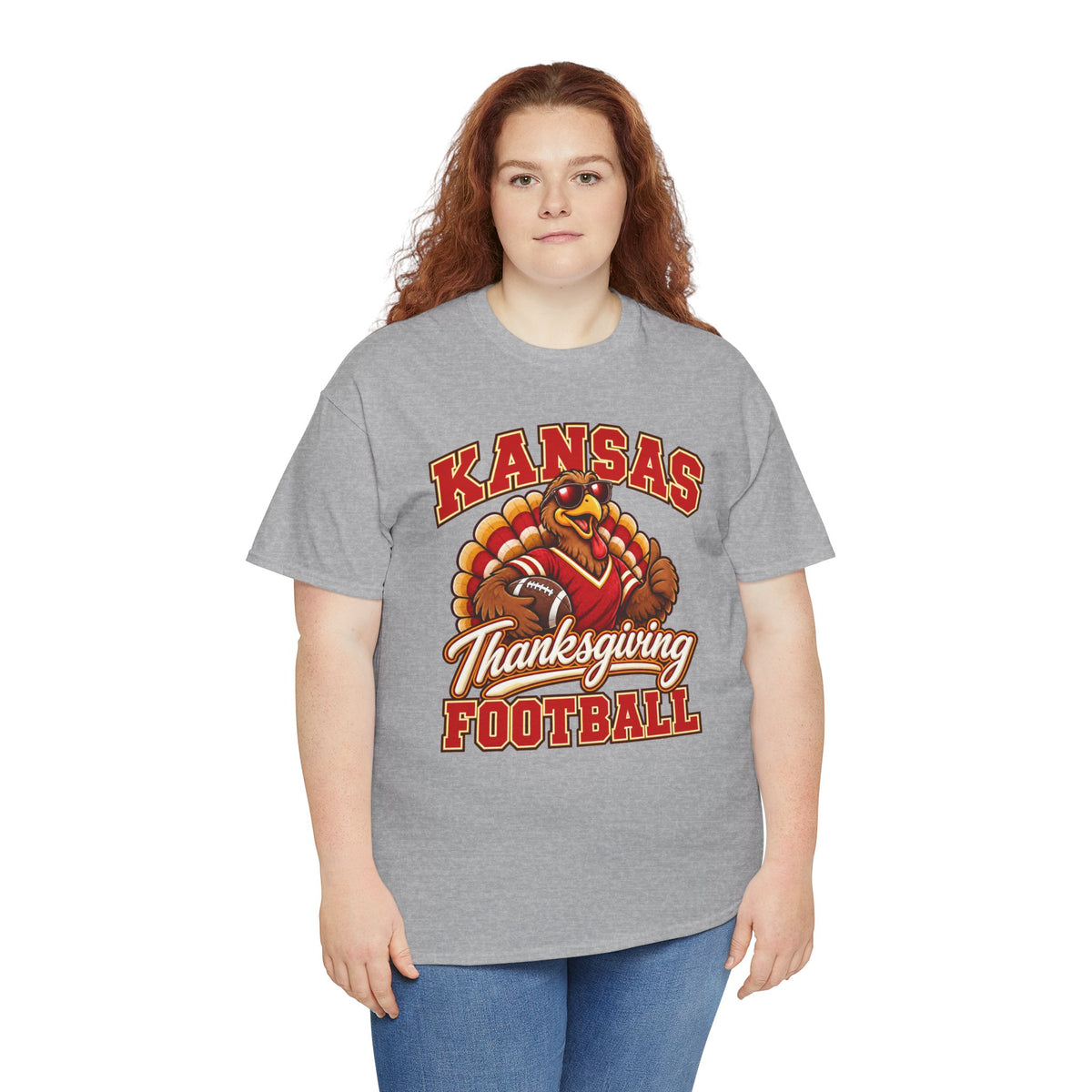 Kansas Thanksgiving Football T‑Shirt — Turkey Mascot Holiday Game Tee