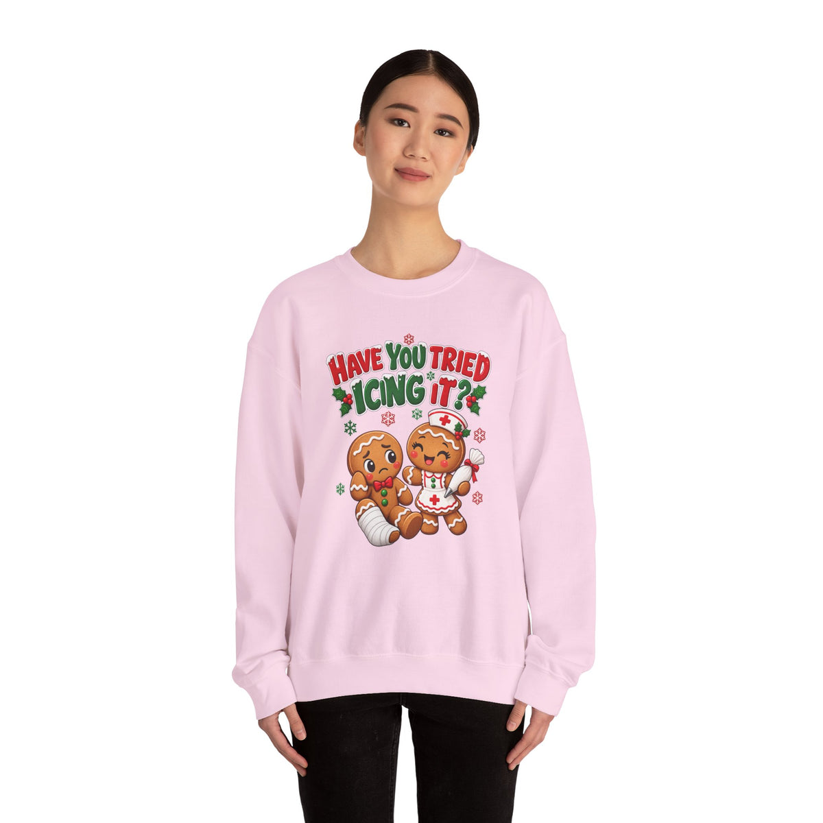 Have You Tried Icing It? Gingerbread Couple Christmas Sweatshirt
