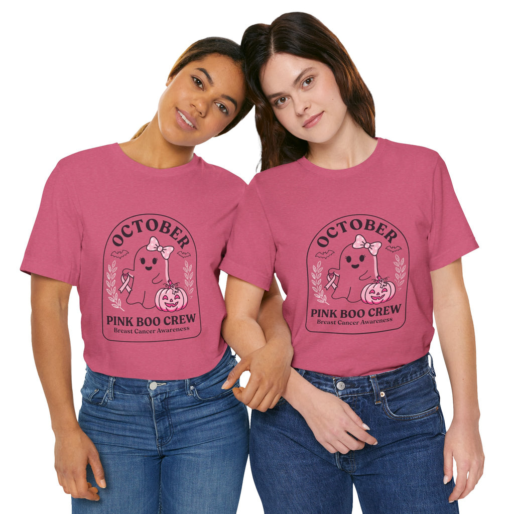 October Pink Boo Crew Tee — Breast Cancer Awareness Ghost T-Shirt