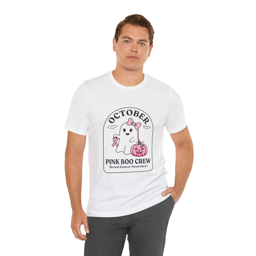 October Pink Boo Crew Tee — Breast Cancer Awareness Ghost T-Shirt