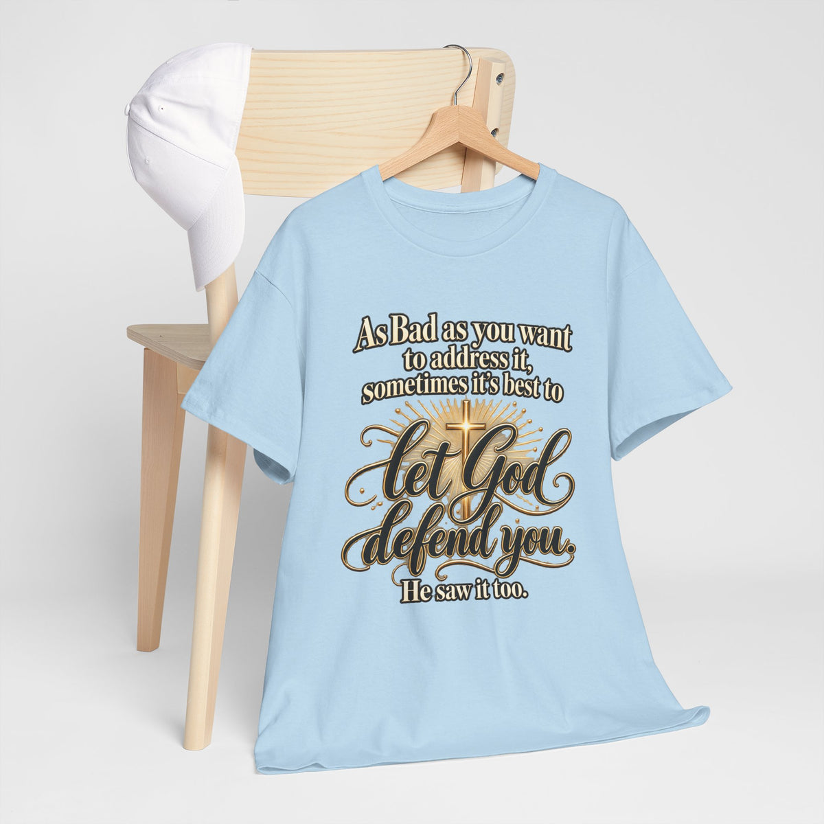 Let God Defend You Inspirational Christian T-Shirt