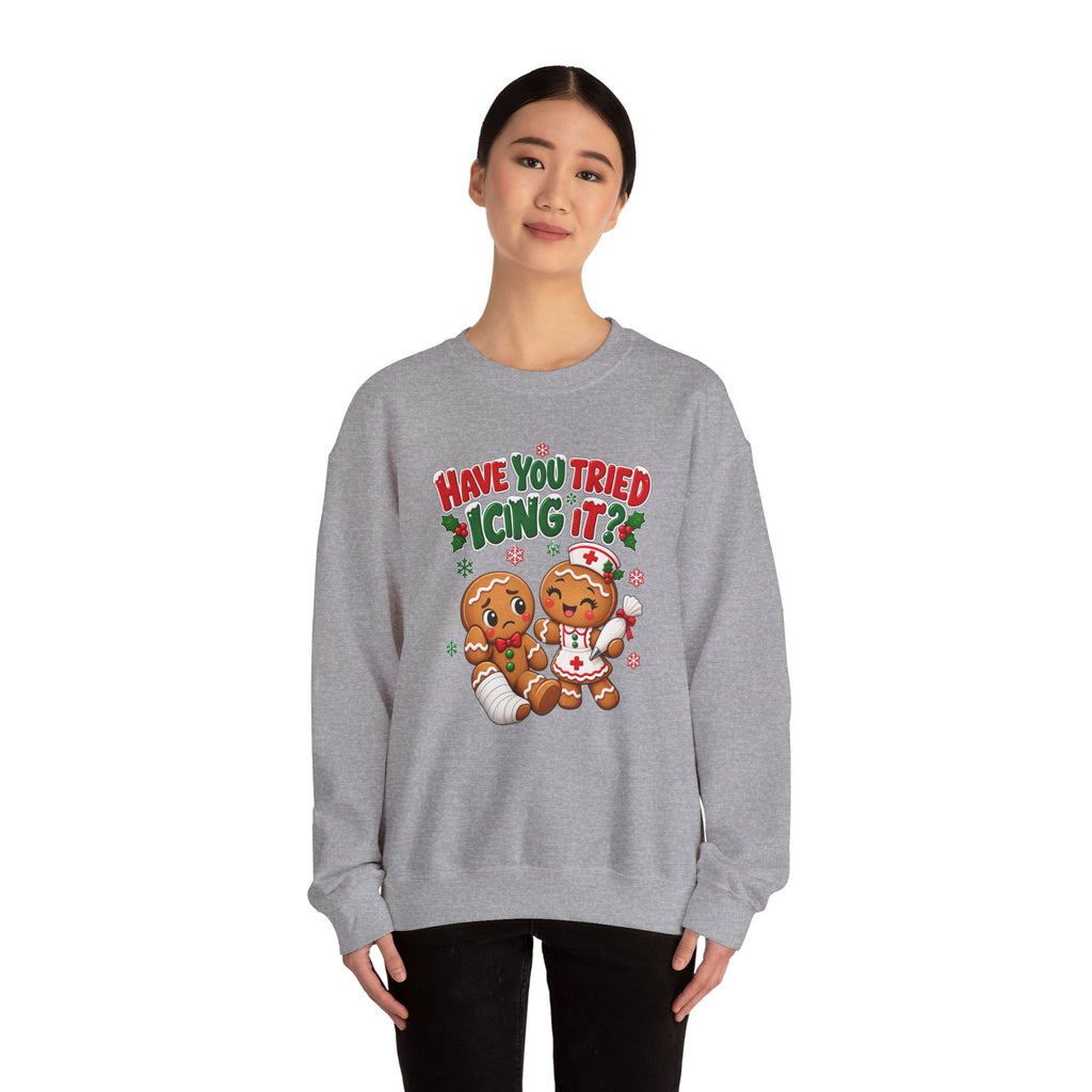 Have You Tried Icing It? Gingerbread Couple Christmas Sweatshirt