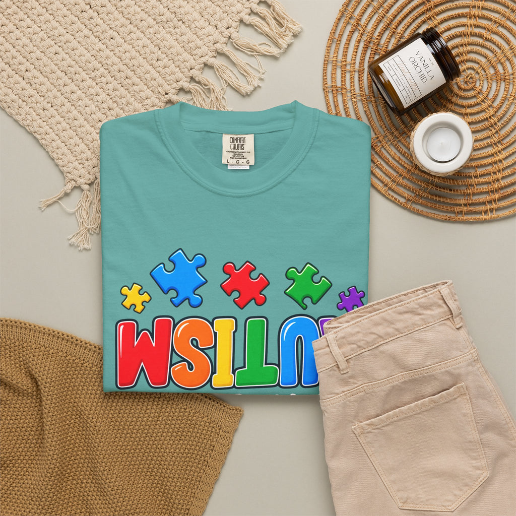 Autism Awareness T-Shirt — "Seeing the World From a Different Angle" Puzzle Design