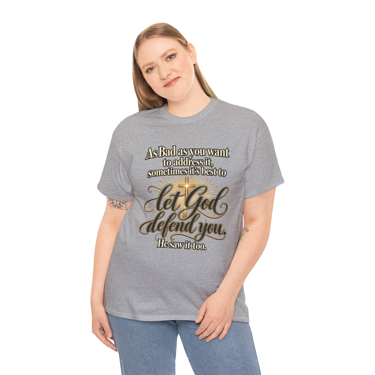 Let God Defend You Inspirational Christian T-Shirt
