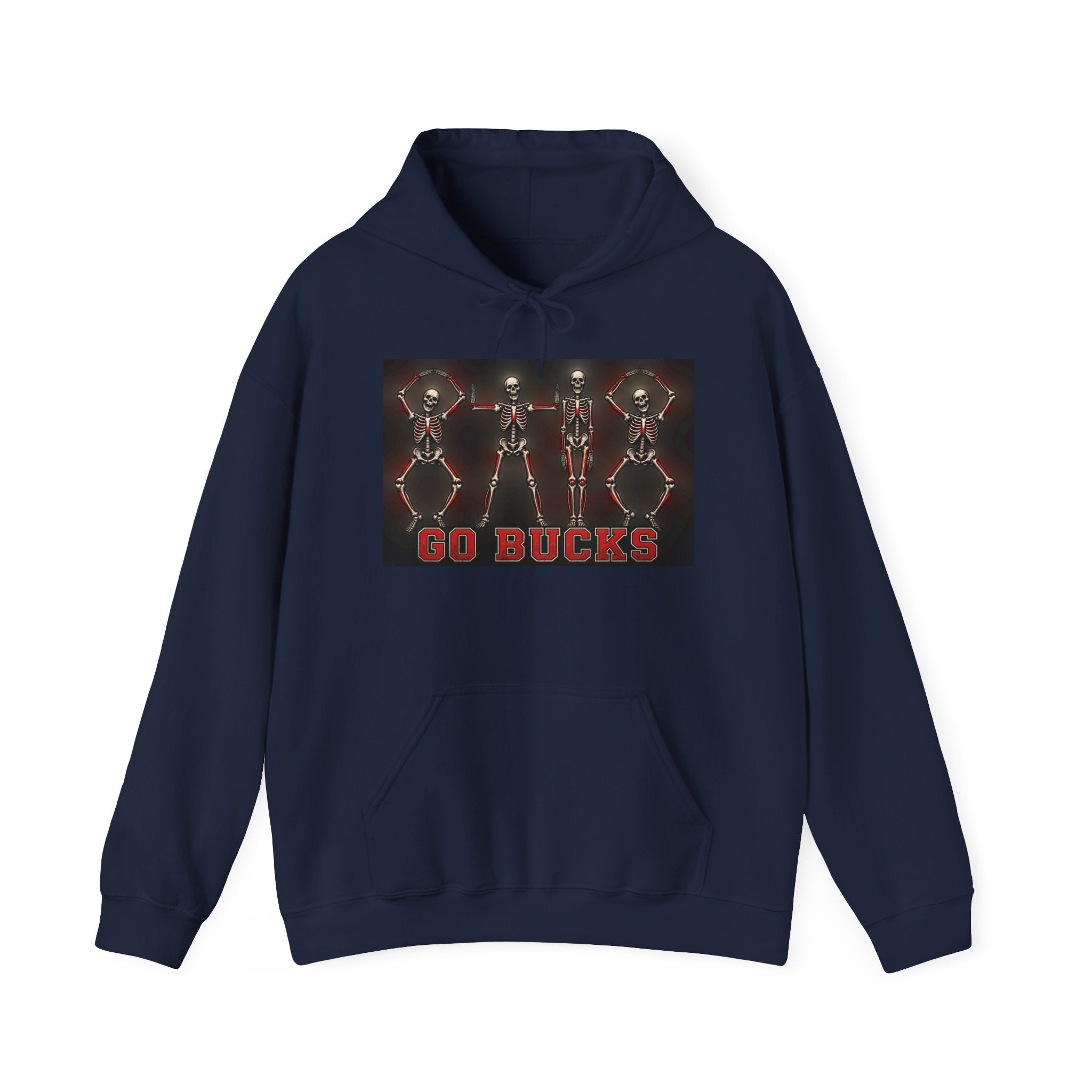 Go Bucks Hoodie — Vintage Red Deer Antlers Graphic Hooded Sweatshirt
