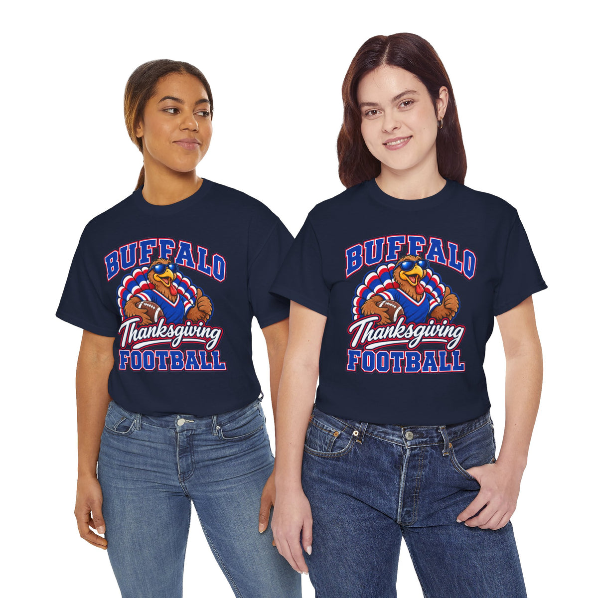 Buffalo Thanksgiving Football T-Shirt — Turkey Mascot Game Day Tee
