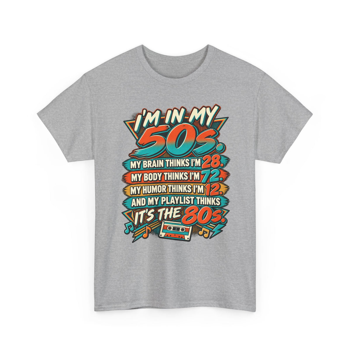 Retro 50s Birthday T‑Shirt — "I'm in My 50s" 80s Playlist Cassette Tee