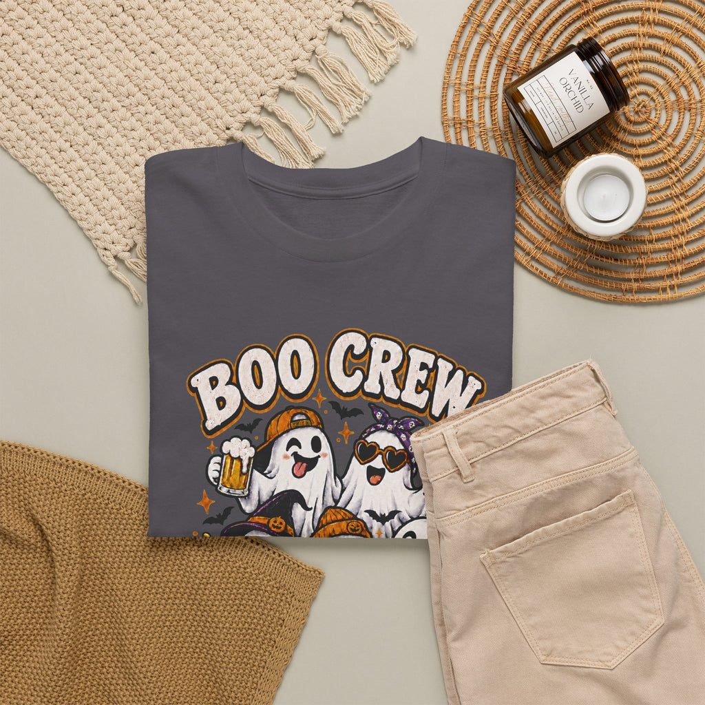 Boo Crew T-Shirt — “Most Likely to Fly on a Broom” Halloween Ghost Tee