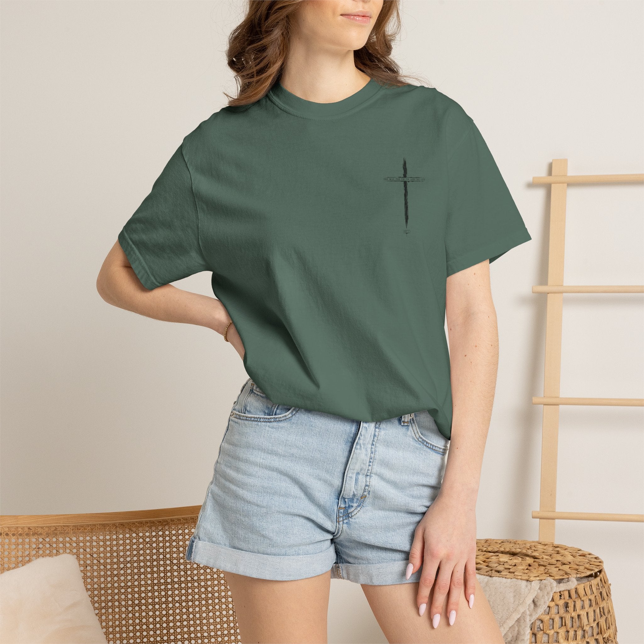 Christian Cross T-Shirt — 'The Way, The Truth, The Life' Religious Tee