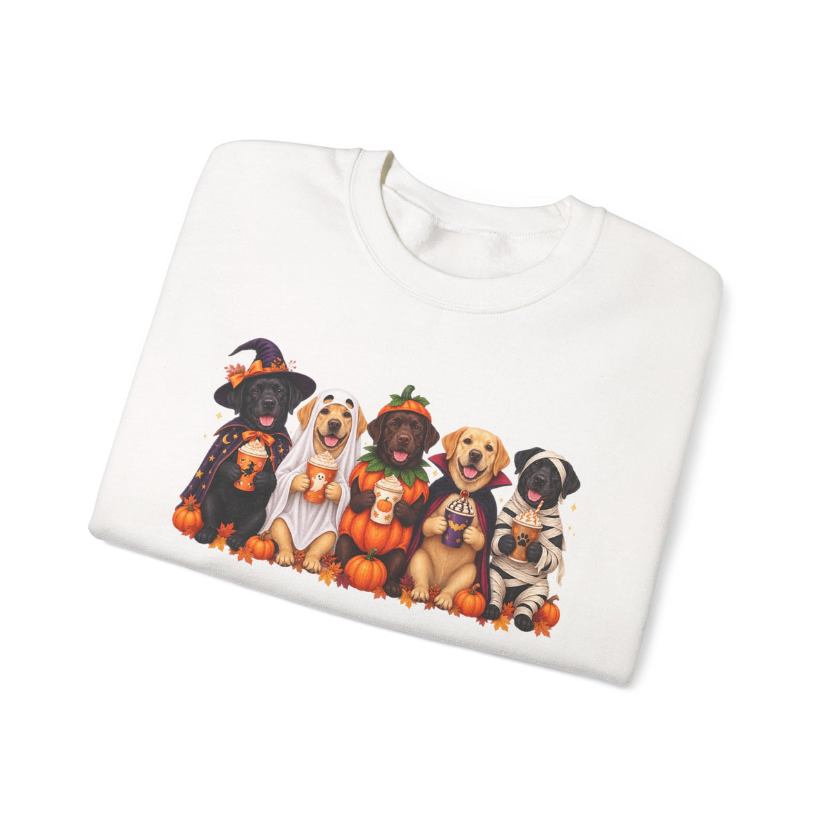 Halloween Dogs Crewneck Sweatshirt — Cute Puppies in Costumes Fall Pullover