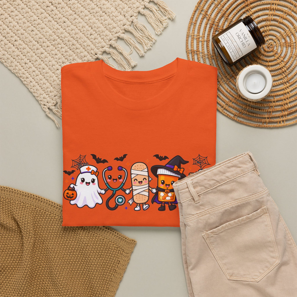 Halloween Candy Characters Tee — Cute Trick-or-Treat Ghosts & Candy Corn Shirt