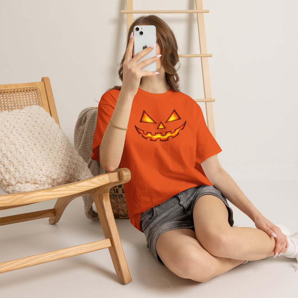 Jack-O'-Lantern Pumpkin Scary Face T-Shirt — Halloween Horror Costume Tee