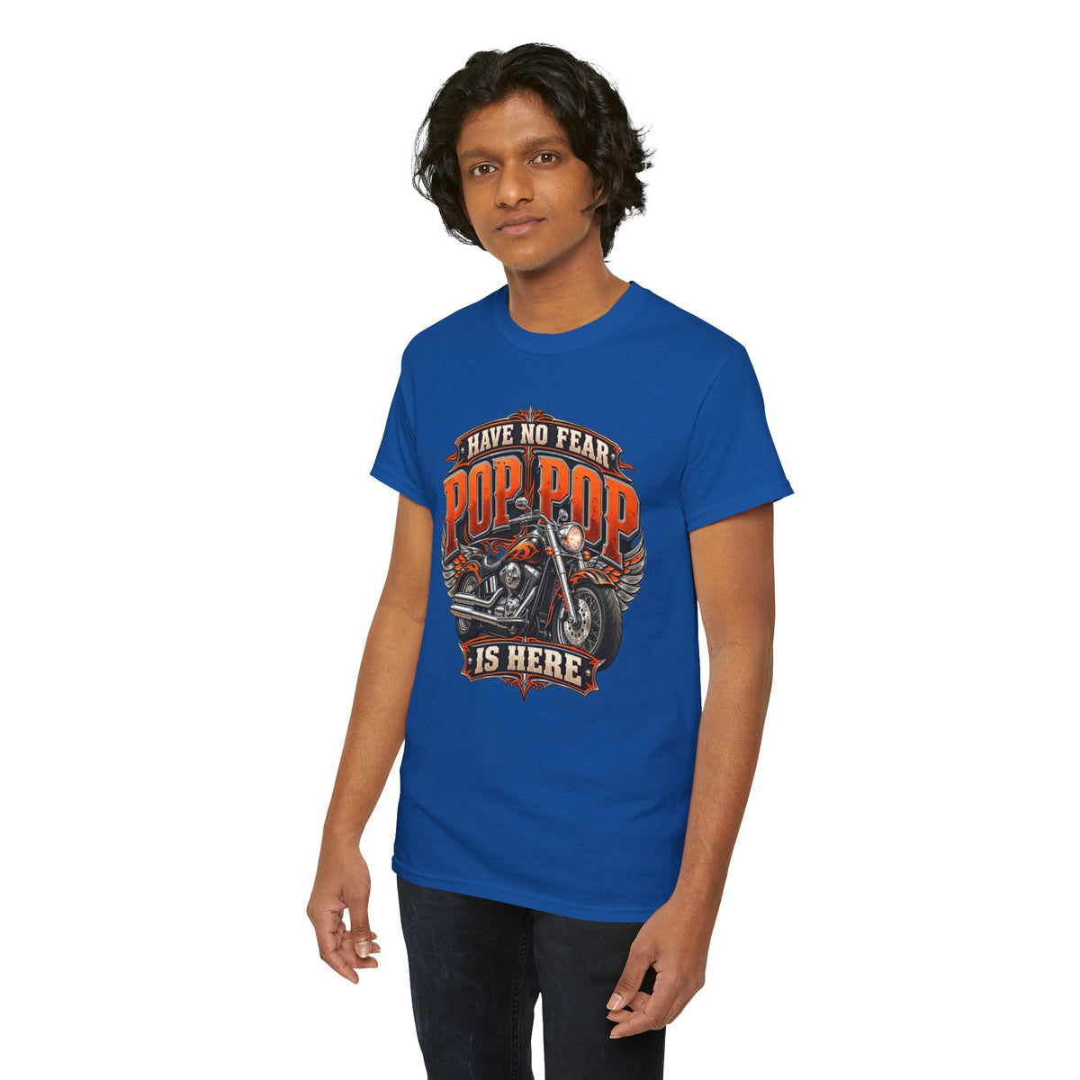 Pop Pop Is Here Motorcycle Dad T-Shirt