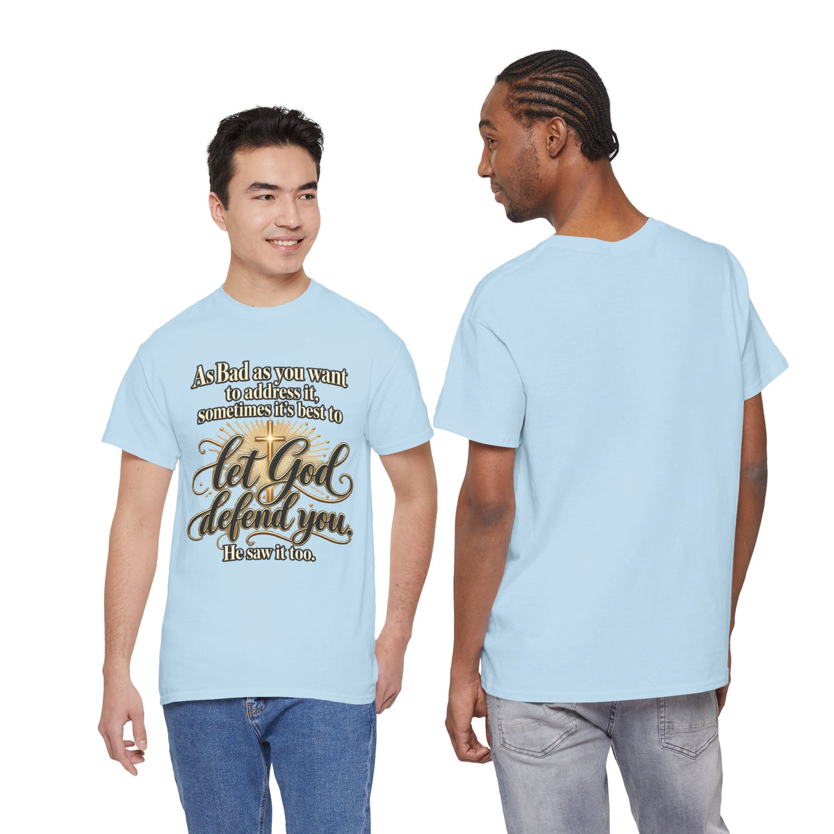 Let God Defend You Inspirational Christian T-Shirt
