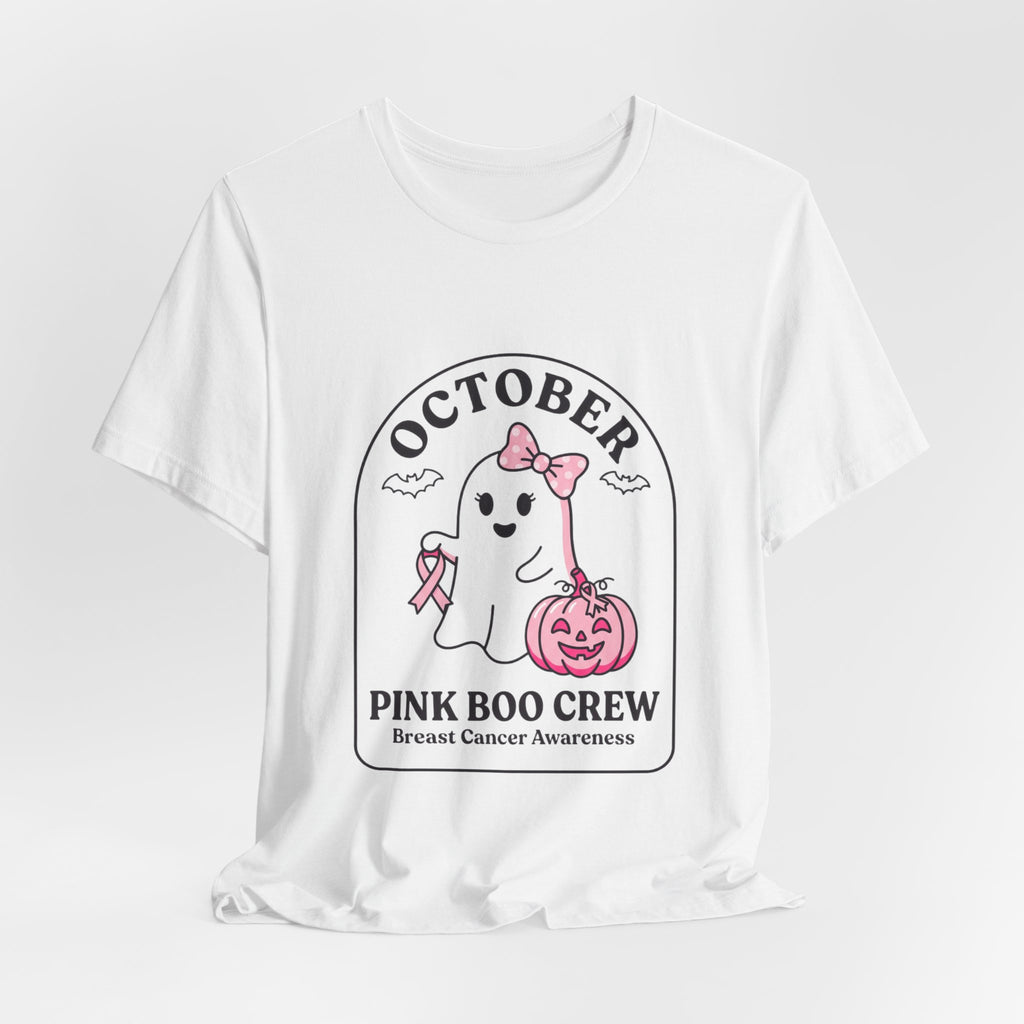 October Pink Boo Crew Tee — Breast Cancer Awareness Ghost T-Shirt