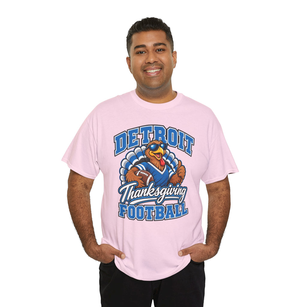 Detroit Thanksgiving Football Tee — Turkey Mascot Game Day Shirt