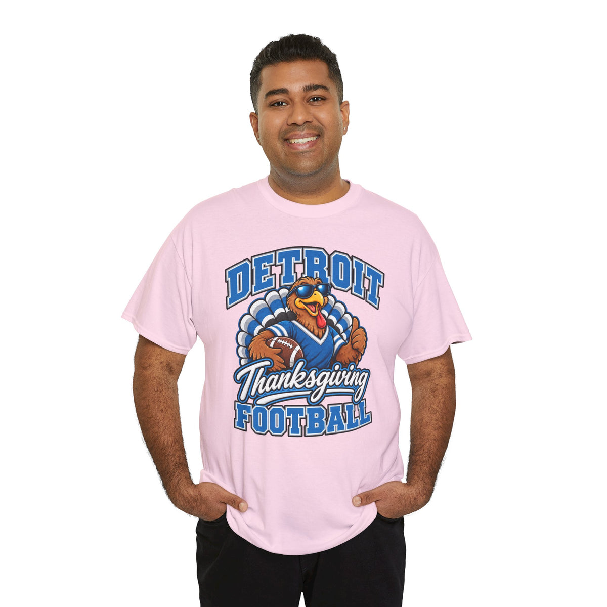 Detroit Thanksgiving Football Tee — Turkey Mascot Game Day Shirt