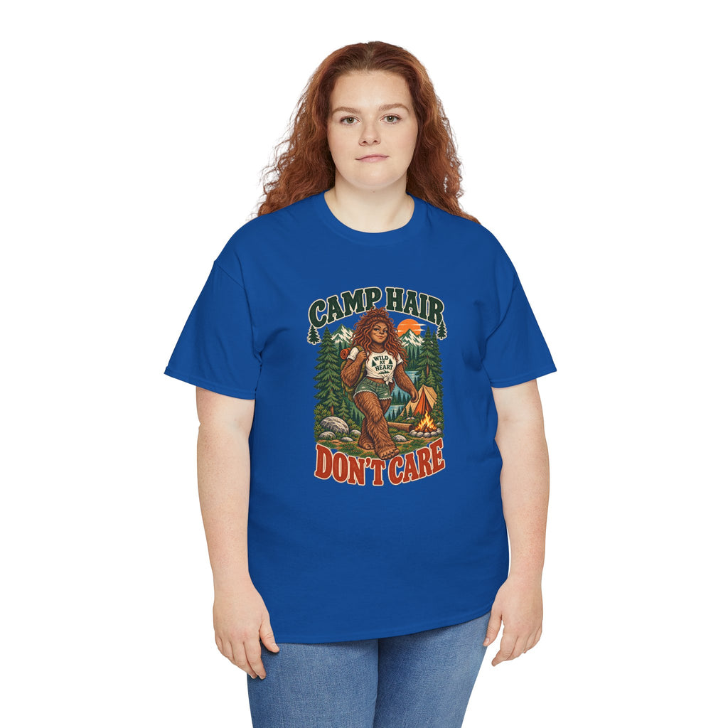 Camp Hair Don't Care T-Shirt — Retro Camping Graphic Tee