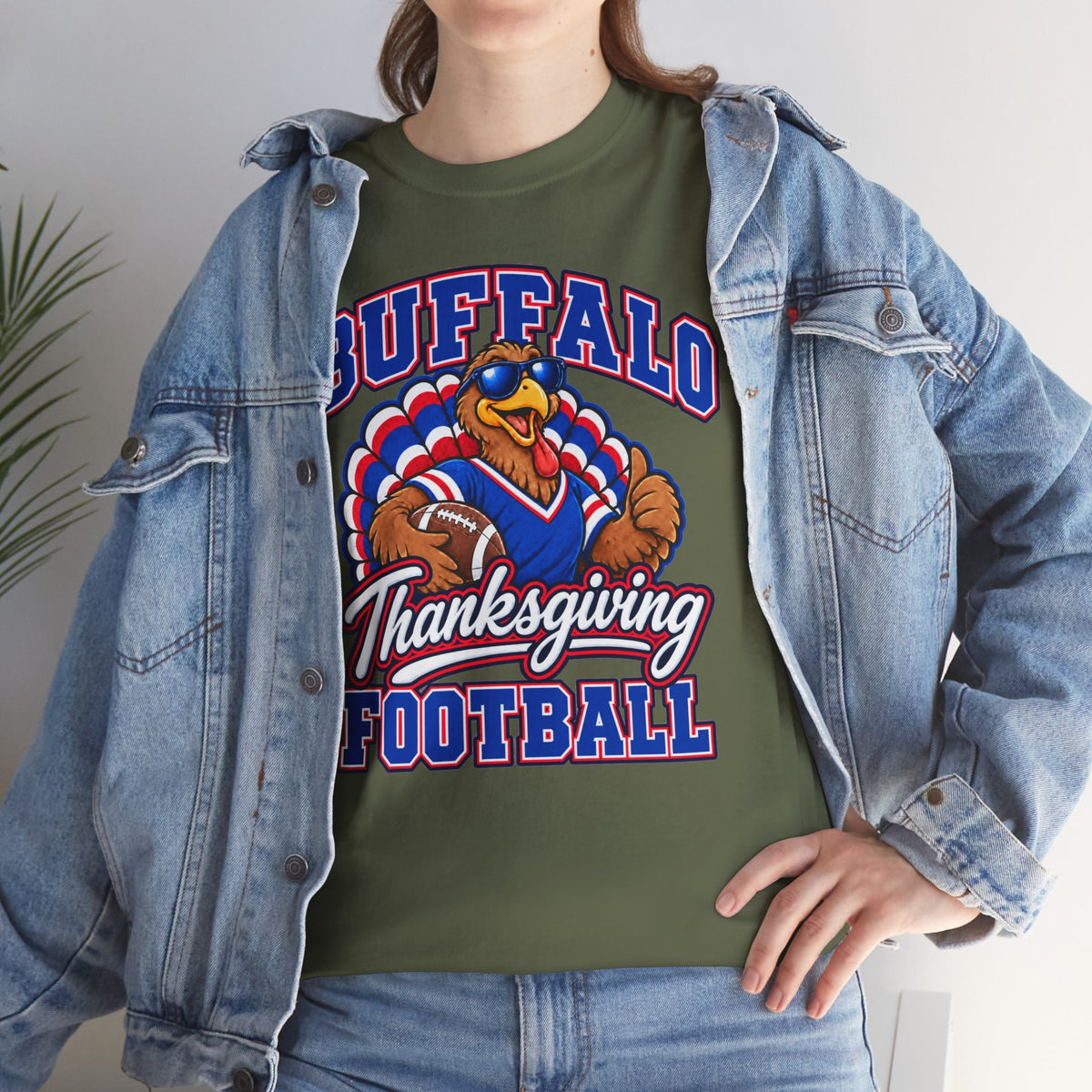 Buffalo Thanksgiving Football T-Shirt — Turkey Mascot Game Day Tee