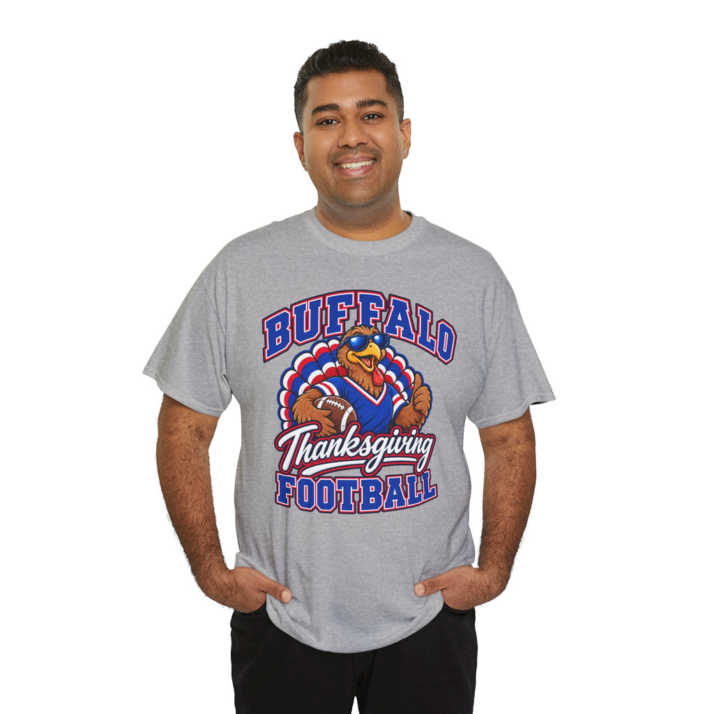 Buffalo Thanksgiving Football T-Shirt — Turkey Mascot Game Day Tee