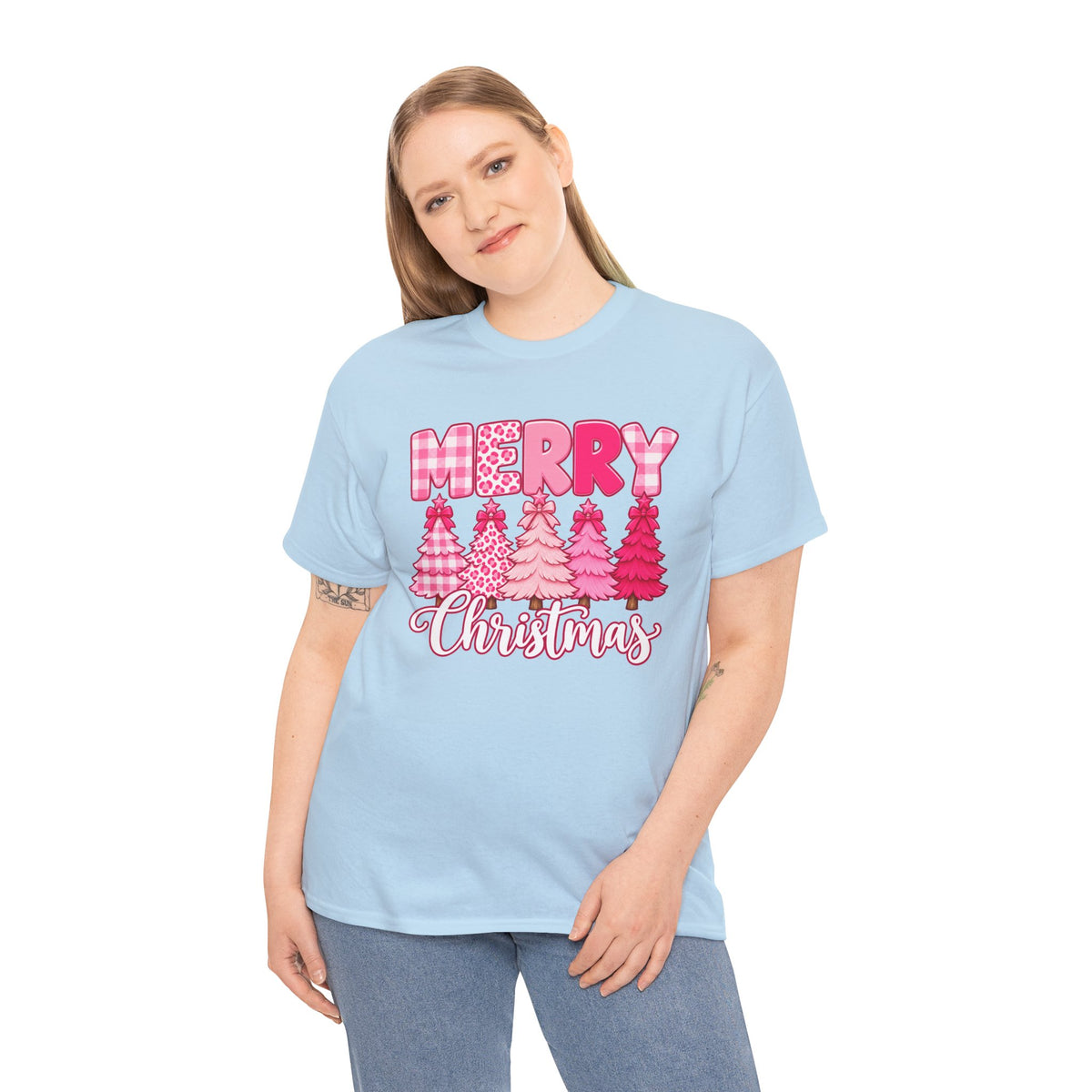 Merry Christmas Pink Christmas Tree T-Shirt