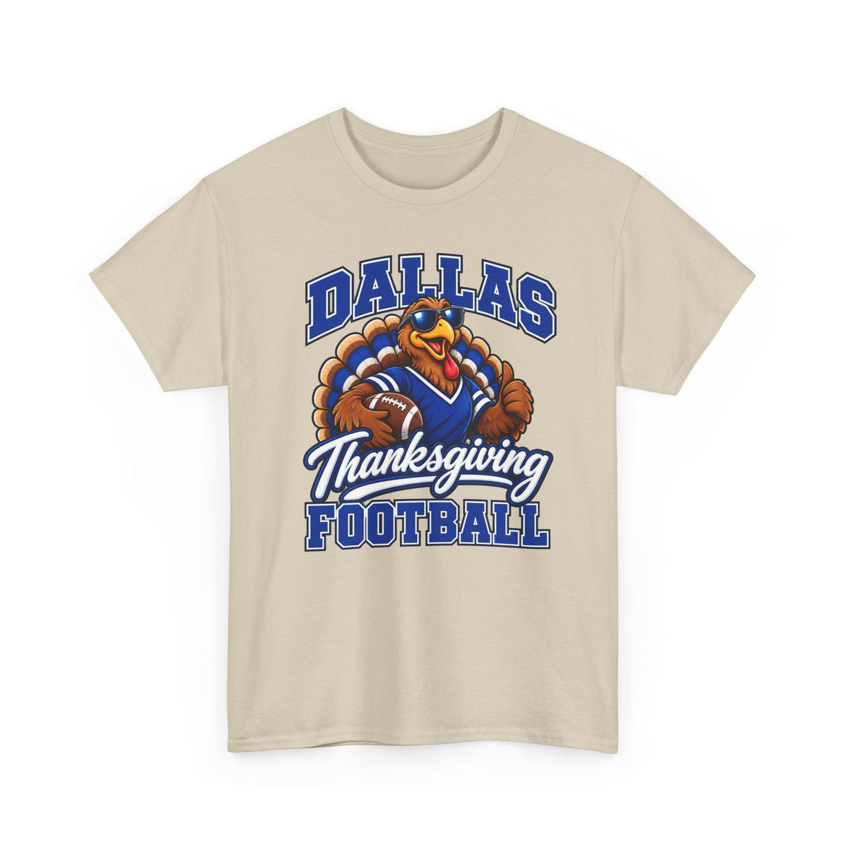 Dallas Thanksgiving Football T-Shirt — Turkey Mascot Game Day Tee
