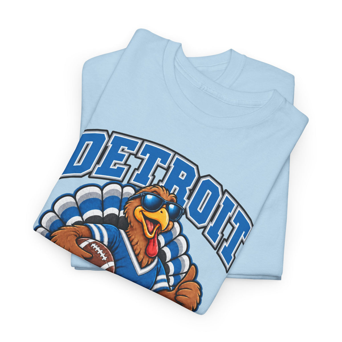 Detroit Thanksgiving Football Tee — Turkey Mascot Game Day Shirt