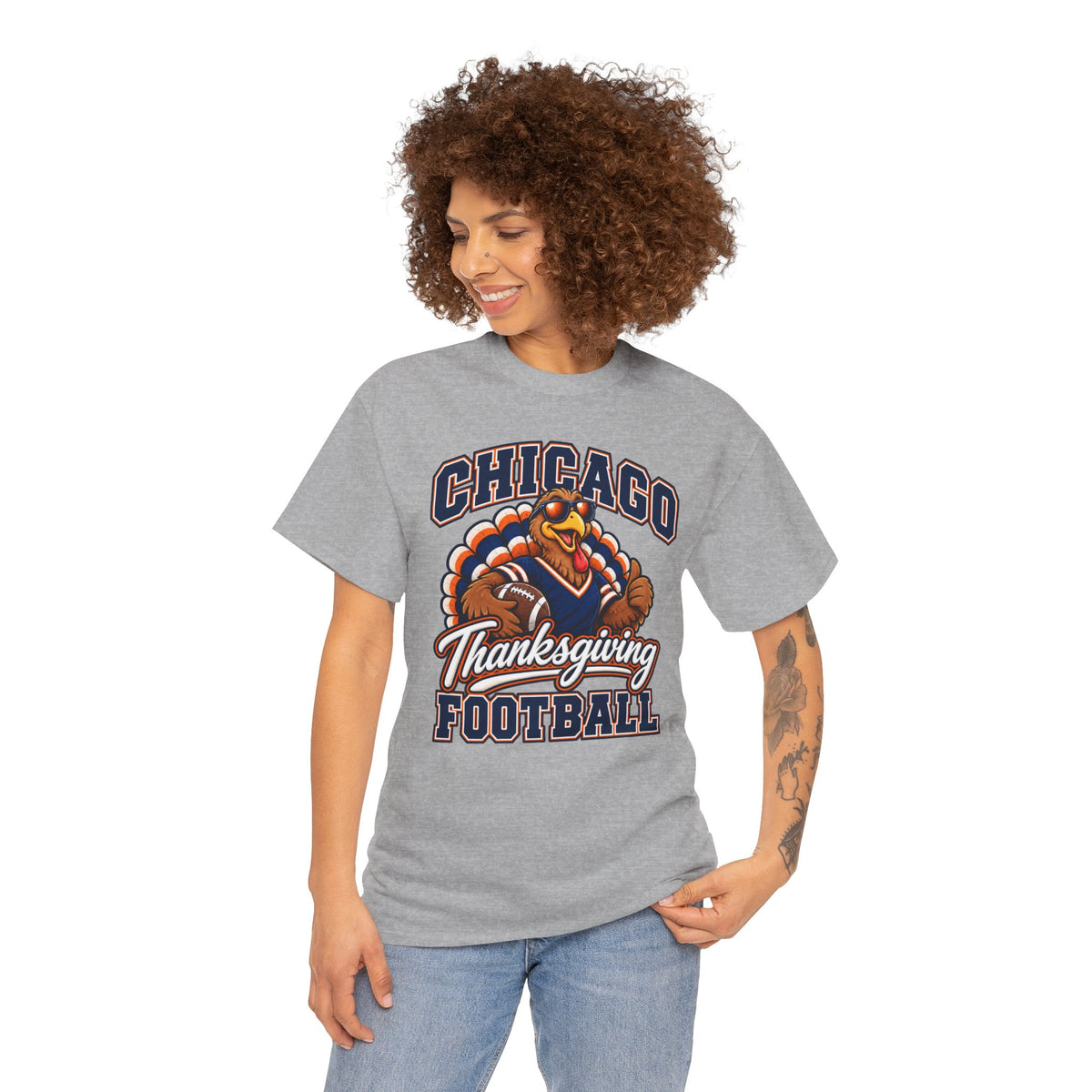 Chicago Thanksgiving Football T-Shirt — Turkey Mascot Game Day Tee