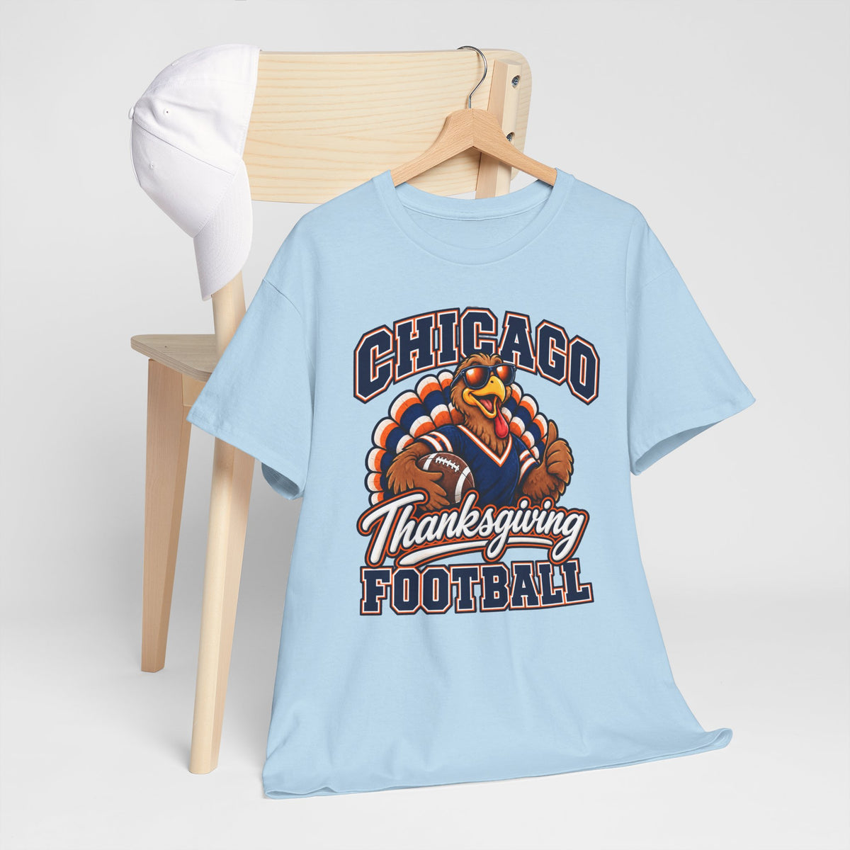 Chicago Thanksgiving Football T-Shirt — Turkey Mascot Game Day Tee
