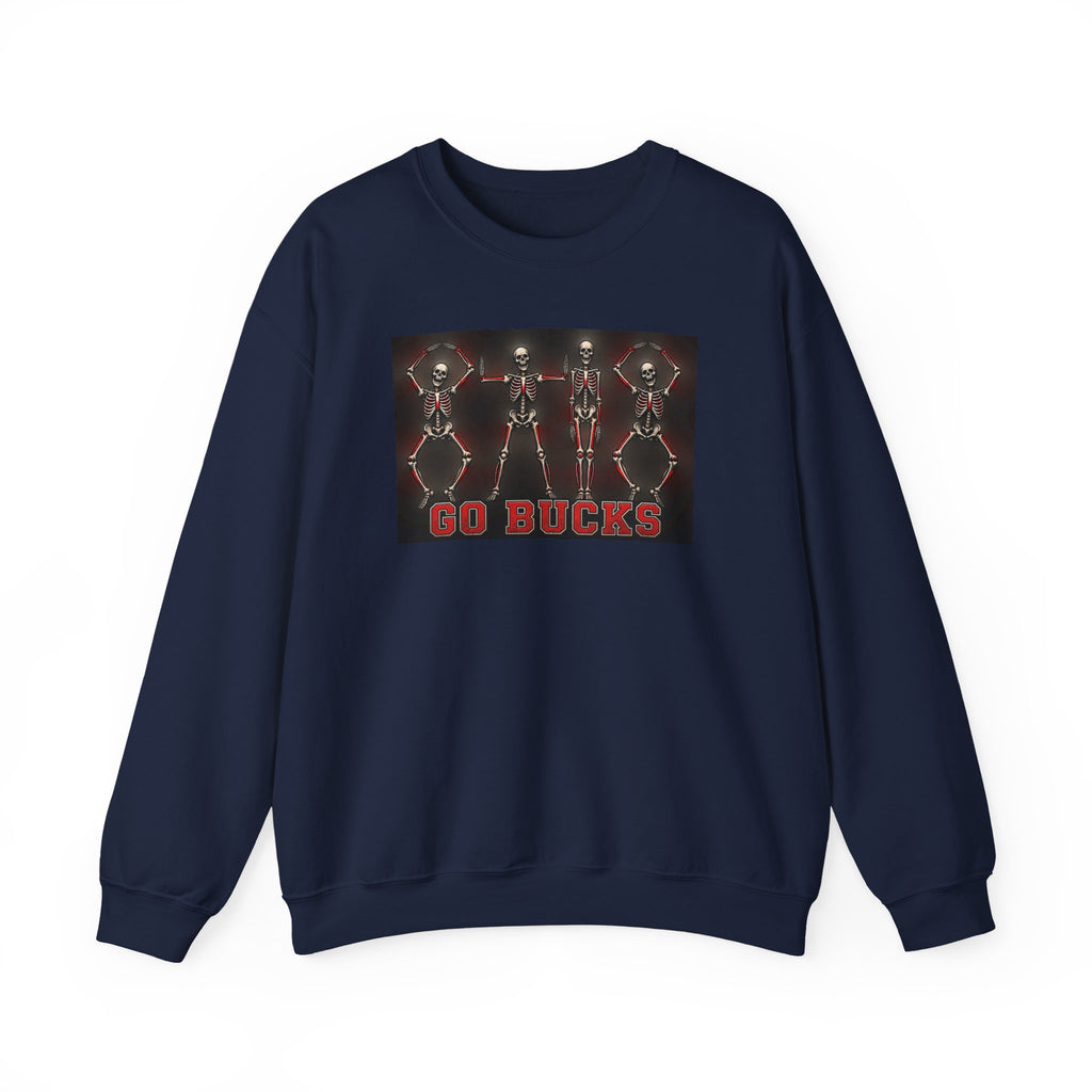Crewneck Sweatshirt — 'Go Bucks' Dance Skeletons Graphic