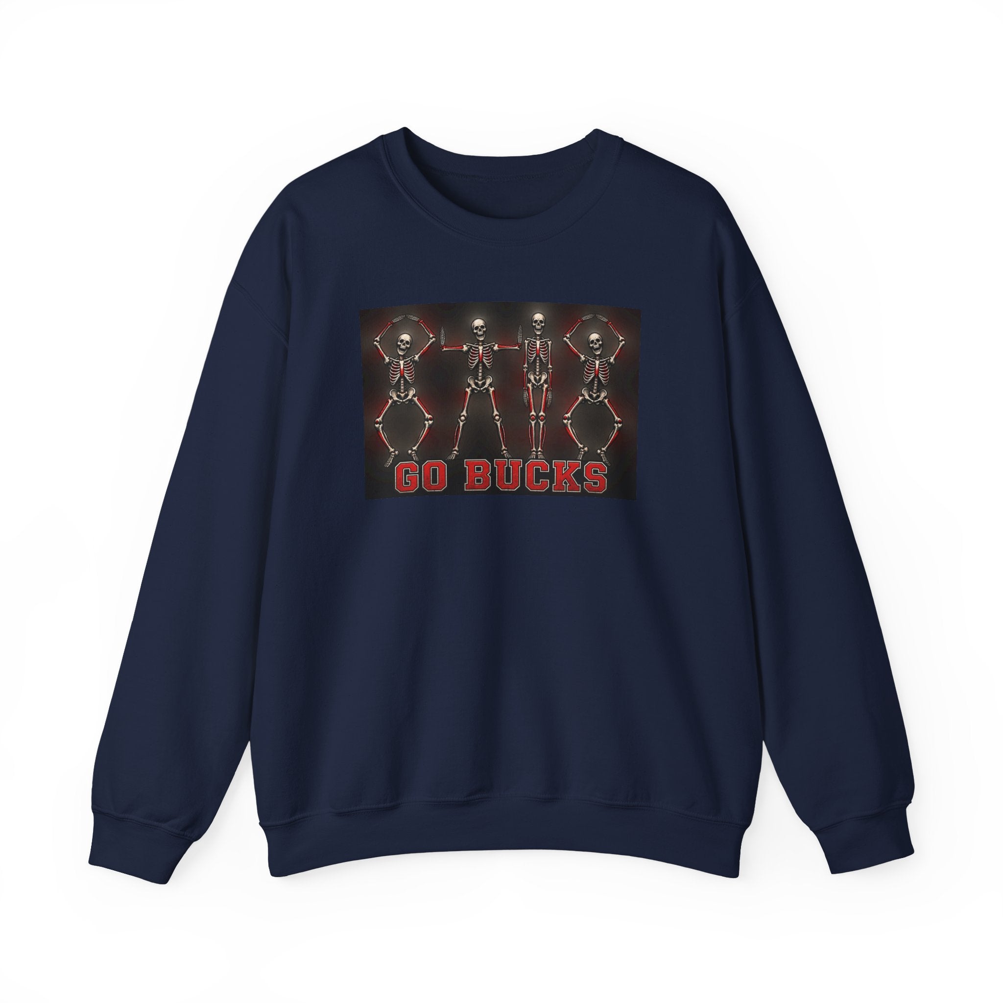 Crewneck Sweatshirt — 'Go Bucks' Dance Skeletons Graphic