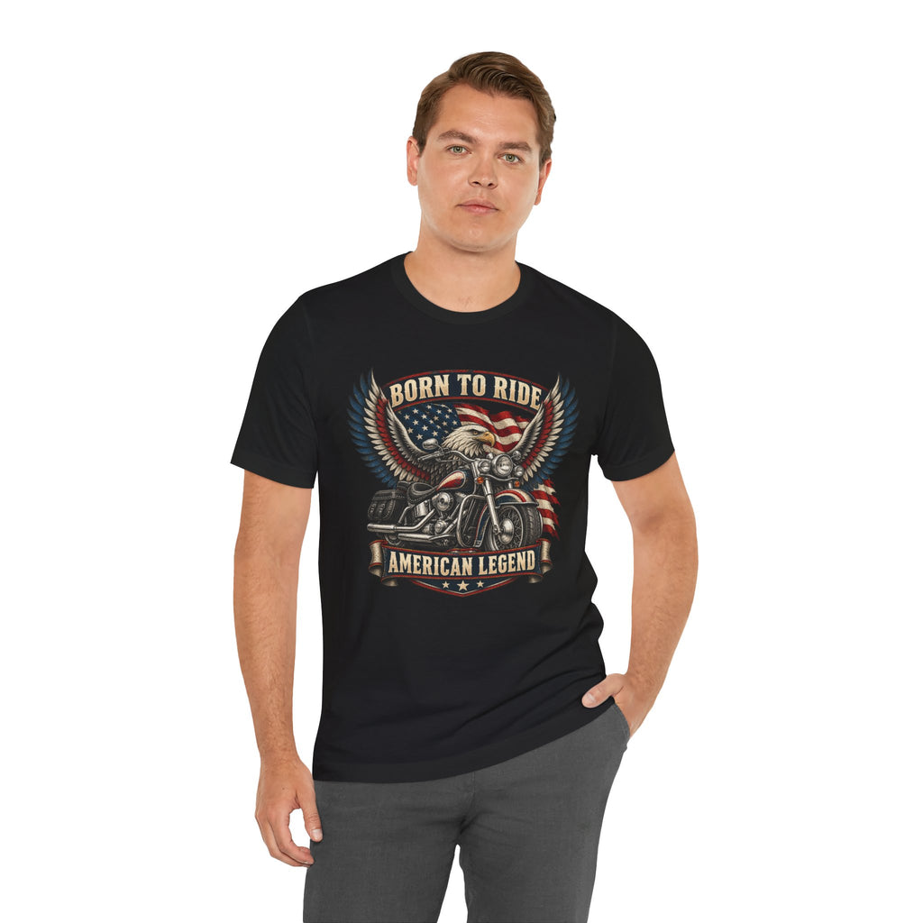 Born to Ride Eagle Motorcycle Tee — American Legend Patriotic T-Shirt