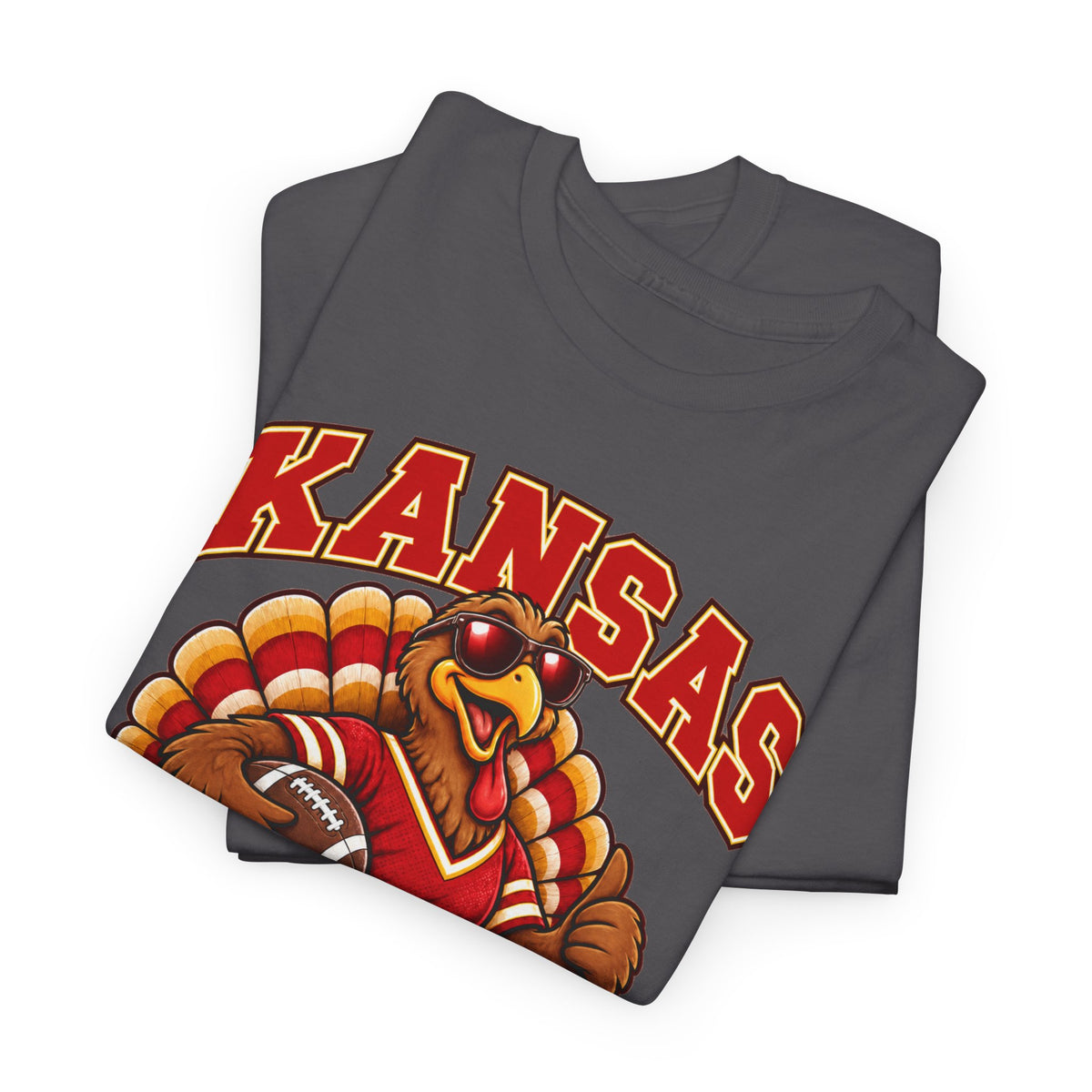Kansas Thanksgiving Football T‑Shirt — Turkey Mascot Holiday Game Tee