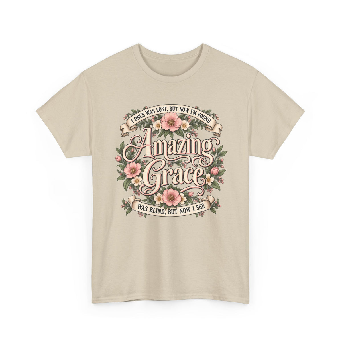 Amazing Grace Floral T-Shirt — Vintage Christian Faith Tee