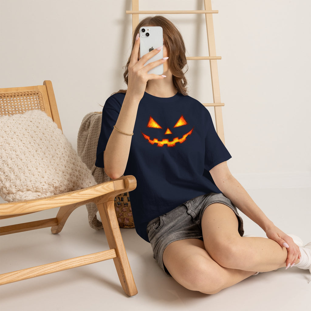 Jack-O'-Lantern Pumpkin Scary Face T-Shirt — Halloween Horror Costume Tee
