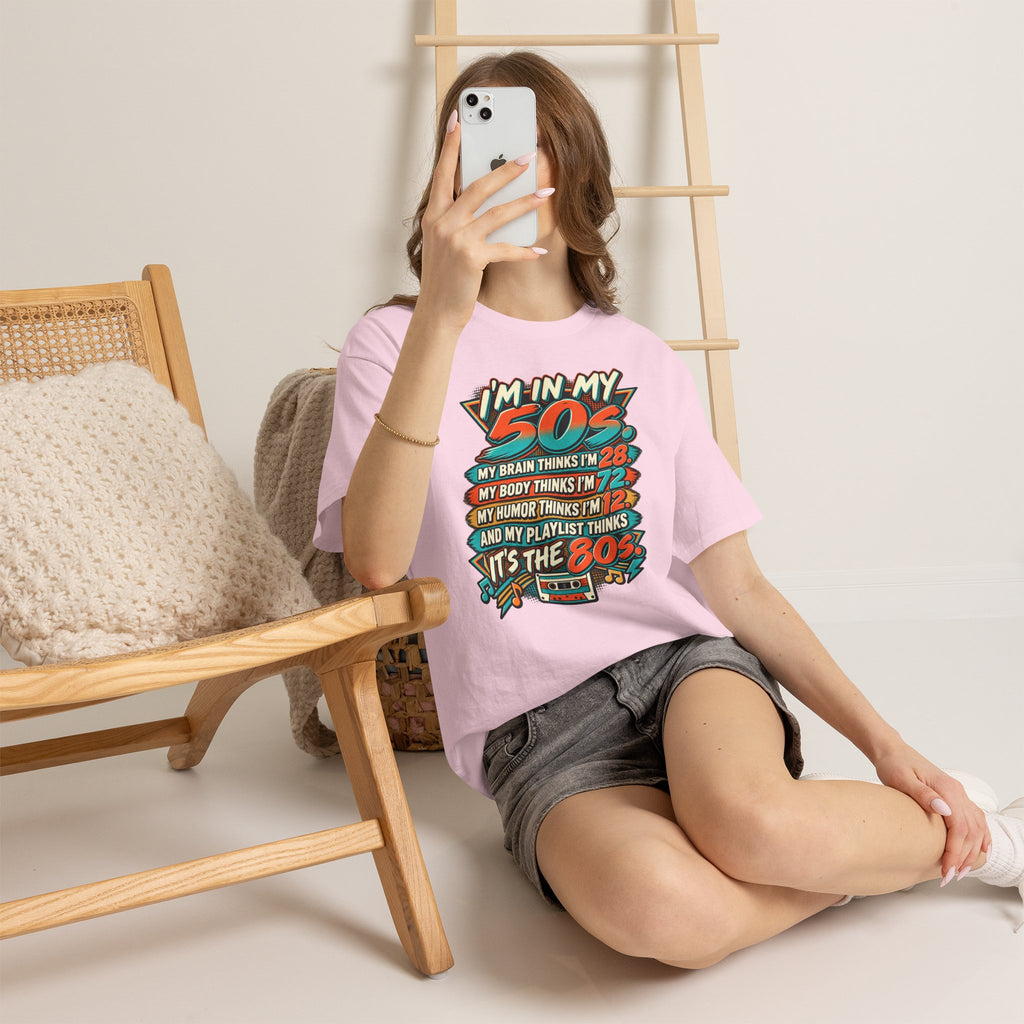 Retro 50s Birthday T‑Shirt — "I'm in My 50s" 80s Playlist Cassette Tee