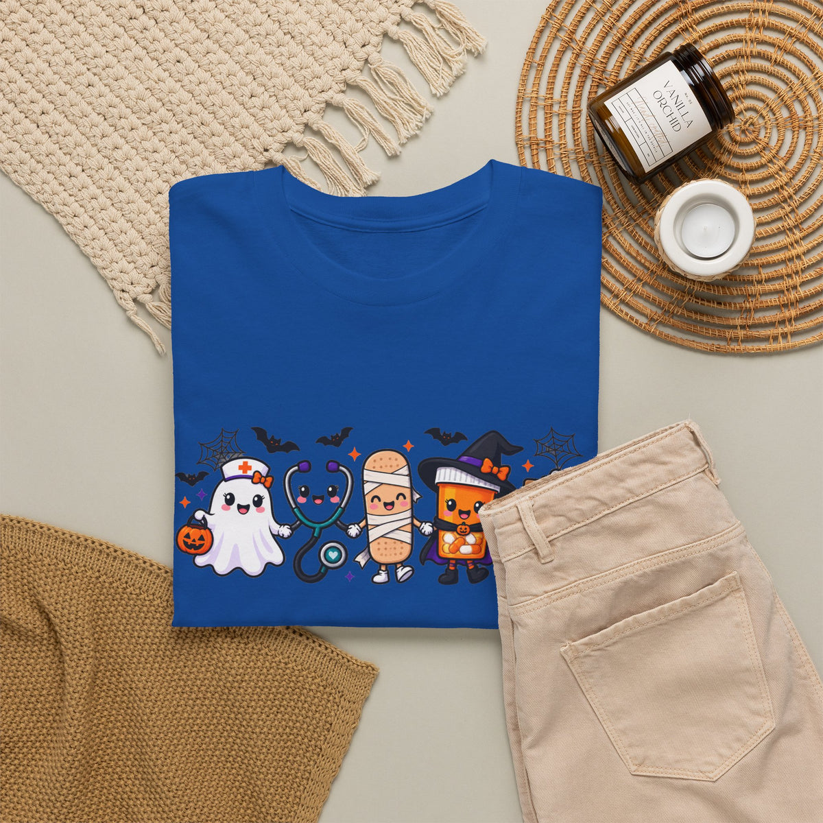 Halloween Candy Characters Tee — Cute Trick-or-Treat Ghosts & Candy Corn Shirt