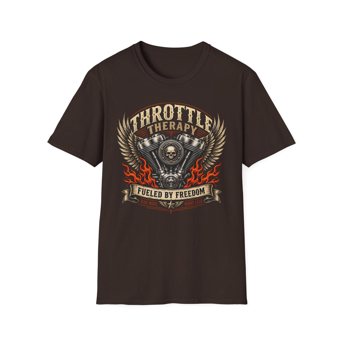 Throttle Therapy Motorcycle T‑Shirt — Fueled by Freedom Riding Tee