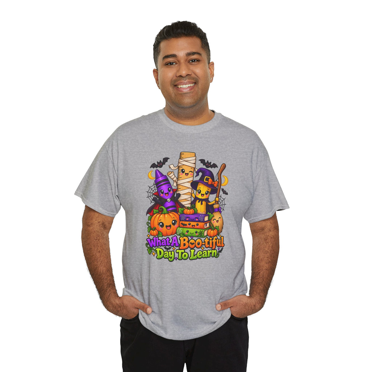 Halloween Teacher Tee — "What A Boo-tiful Day To Learn" Kids' Classroom Shirt